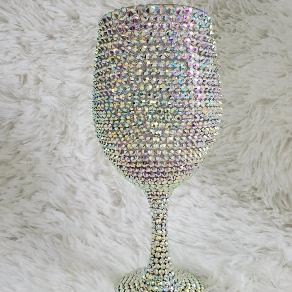 Bling Wine Glass, Rhinestone Tumbler, Bedazzled Cup